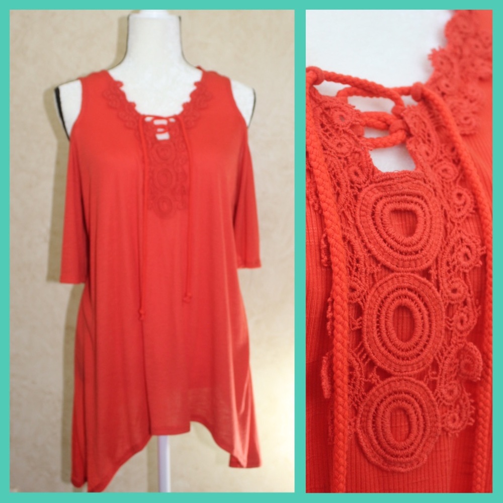 SALE! NWT - Cold Shoulder Lace up Top-